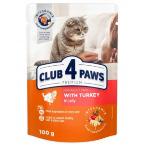 Club 4 Paws Mokra Karma Dla Dorosłych Kotów Z Indykiem W Galarecie 100 g