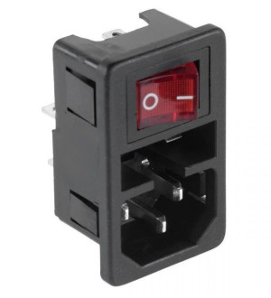 Wtyk AC 3 PIN komputerowy obudowa + włącznik WTY0123