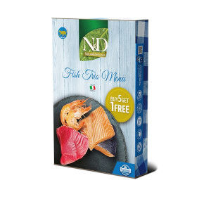 Farmina N&D Natural Fish Trio Menu Mokra Karma Dla Dorosłych Kotów 6 sztuk