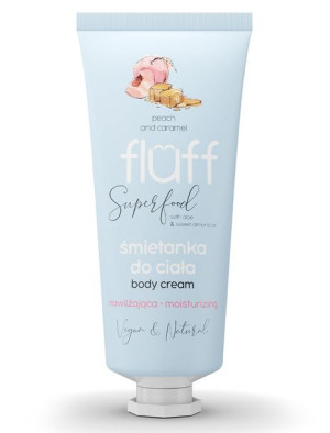 Fluff, Nawilżająca Śmietanka do Ciała Brzoskiwnia z Karmelem, 150 ml