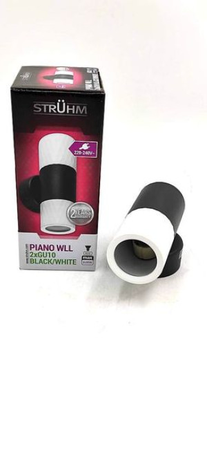 Lampa Oprawa dekoracyjna PIANO WLL 2xGU10 BLACK/WHITE