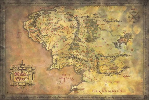 Plakat Władca Pierścieni Mapa Śródziemia Middle Ea