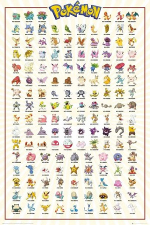 Plakat Pokemon Pokemony Z Całej Serii 61x91,5cm