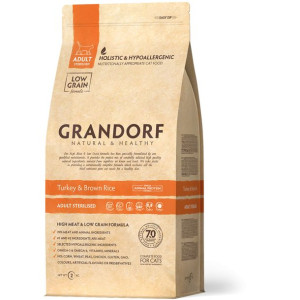 Grandorf Turkey & Brown Rice Sterilised Adult Karma Dla Kotów Sterylizowany