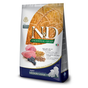 Farmina N&D Ancestral Grain Dog Lamb And Blueberry Puppy Medium & Maxi 12KG