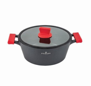 ZWIEGER OBSIDIAN Garnek z pokrywką 24cm 3L indukcja
