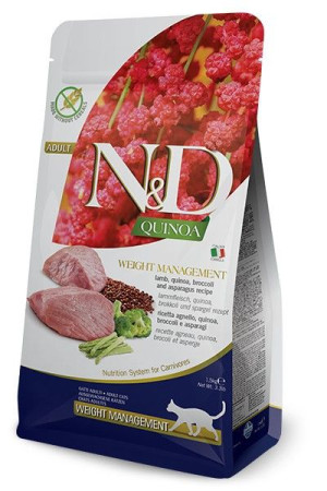 FARMINA N&D CAT QUINOA WEIGHT MANAGEMENT LAMB & BROCCOLI - sucha karma dla