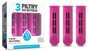 Filtr do butelki Dafi SOFT i SOLID flamingowy 3szt