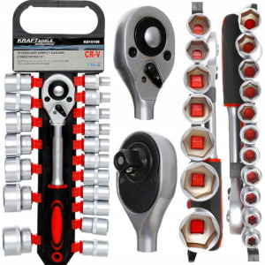 Komplet Nasadek Z Grzechotką1/2" 19el Kd10108