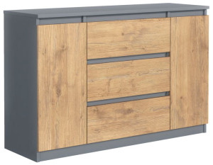 Nowoczesna Komoda 2d 3s 120cm Antracyt Lancelot