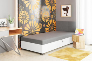 Łóżko jednoosobowe tapczan hotelowy z pojemnikiem Ligia 80cm
