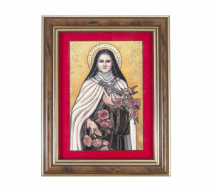 Święta Teresa - Ceramika drewniana w ramce