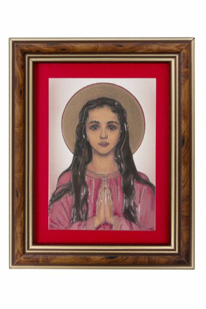 Święta Filomena - Ceramika drewniana w ramce