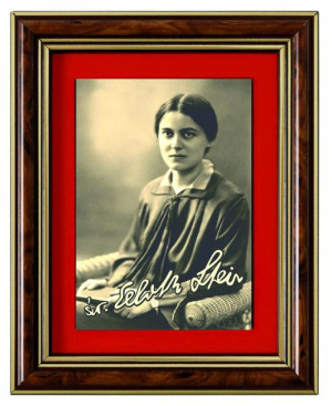 Święta Edyta Stein - Ceramika drewniana w ramce