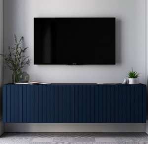 Wisząca szafka RTV Glamour Komoda RTV Granatowy MAT 150 cm