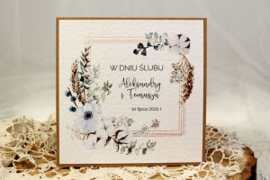 Kartka na ślub - boho kartka ślubna z życzeniami