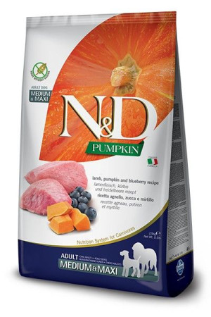 Farmina N&D Gf Pumpkin Lamb&Blueberry Adult Medium/Maxi - sucha karma dla p