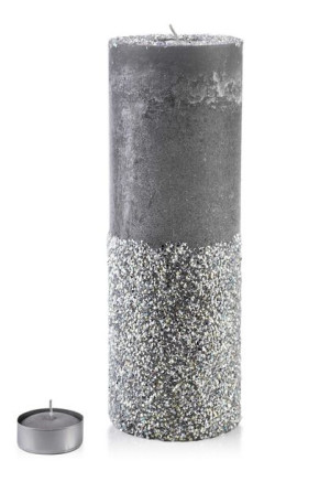 Świeca Lampion Walec 120x360 Diament Szary
