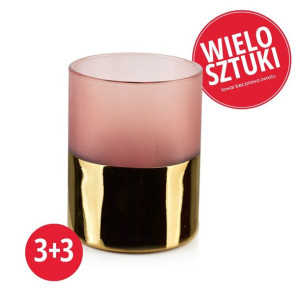 PAKIET RITA PINK Komplet świeczników 3+3GRATIS 10xh12,5cm