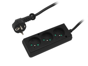 Przedłużacz ps-370p (3x1,5) 3m 3gu czarn