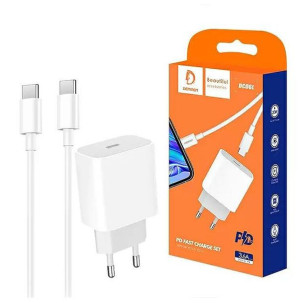 Denmen Ładowarka Sieciowa Power Delivery 20w+kabel Typ-c Do Typ-c Dcs06