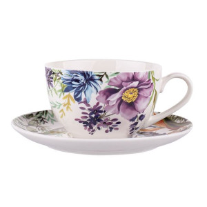 Filiżanka do kawy i herbaty ze spodkiem porcelanowa Strelicja 200 ml