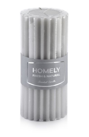 Świeca HOMELY walec duży 7xh18cm parafinowa szara