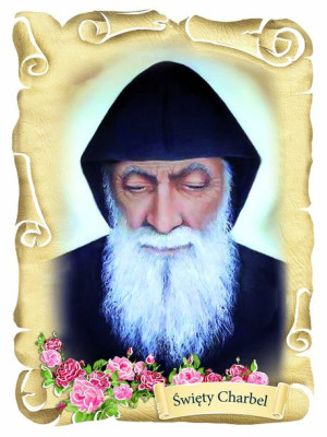 Święty Charbel  - Magnes HDF metaliza