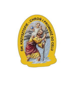 Święty Krzysztof - Plakietka samochodowa złocona (10 szt)