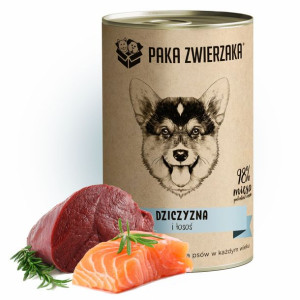 Paka Zwierzaka Mokra Karma Dla Psa Dziczyzna i Łosoś 400 g