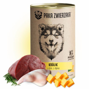 Paka Zwierzaka Mokra Karma Dla Psa Królik I Dzik Z Dynią 400 g
