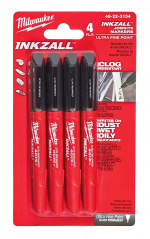 Milwaukee Zestaw Markerów Inkzall Cienkich 4 Szt.