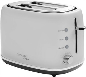 Toster Concept Retrosign Biały 870W 2 tosty timer