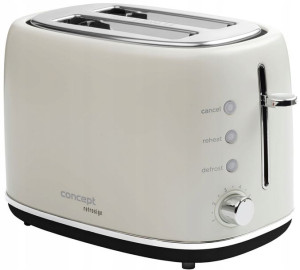 Toster Concept Retrosign Kremowy 870W 2 tosty