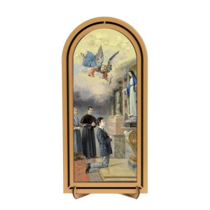 Święty Dominik Savio - Obraz półokrągły w ramce HDF