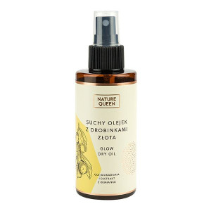 Nature Queen, Suchy Olejek z Drobinkami Złota Glow, 150ml