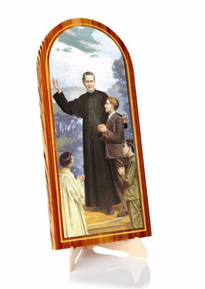 Święty Jan Bosko - Obraz na desce półokrągły (mały)