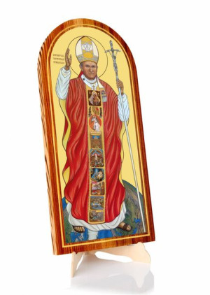 Święty Jan Paweł II -  Pielgrzym Świata - Obraz półokrągły (mały)