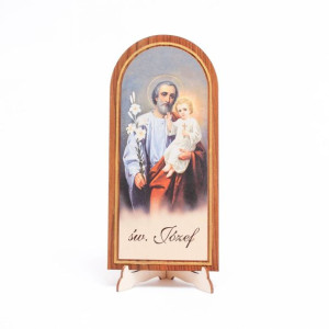 Święty Józef - Obraz na desce półokrągły (mały)