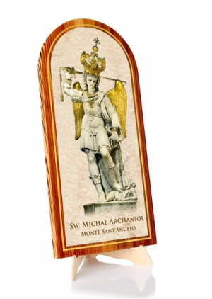 Święty Michał Archanioł - Obraz na desce półokrągły (mały)