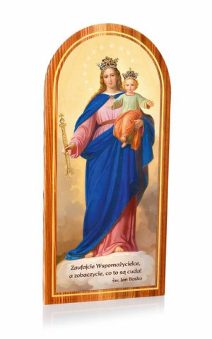 Matka Boża Wspomożycielka - Obraz na desce półokrągły (duży)