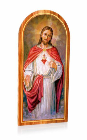 Serce Jezusa - Obraz na desce półokrągły (duży)