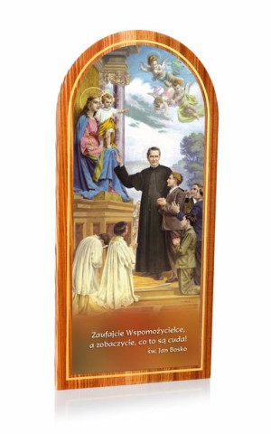 Święty Jan Bosko - Obraz na desce półokrągły (duży)