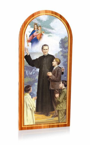 Święty Jan Bosko - Obraz na desce półokrągły (duży)