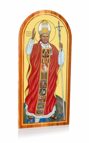 Święty Jan Paweł II -  Pielgrzym Świata - Obraz półokrągły (duży)