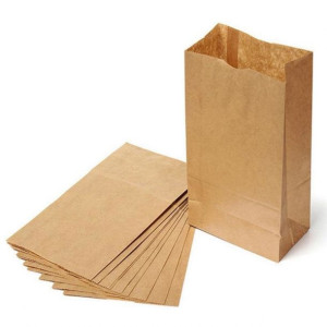 Torebka papierowa fałdowa szara 180x60x330mm 100szt