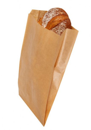 Torebka papierowa fałdowa szara 150x65x280mm 100szt