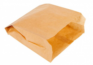 Torebki papierowe śniadaniowe 150x65x170mm 100szt fałdowa szara