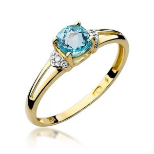 Złoty Pierścionek 585 z diamentem topaz 0,70ct 10