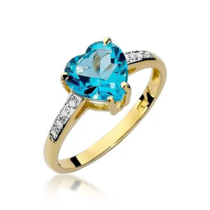 Złoty Pierścionek 585 z diamentem topaz 1,20ct 12
